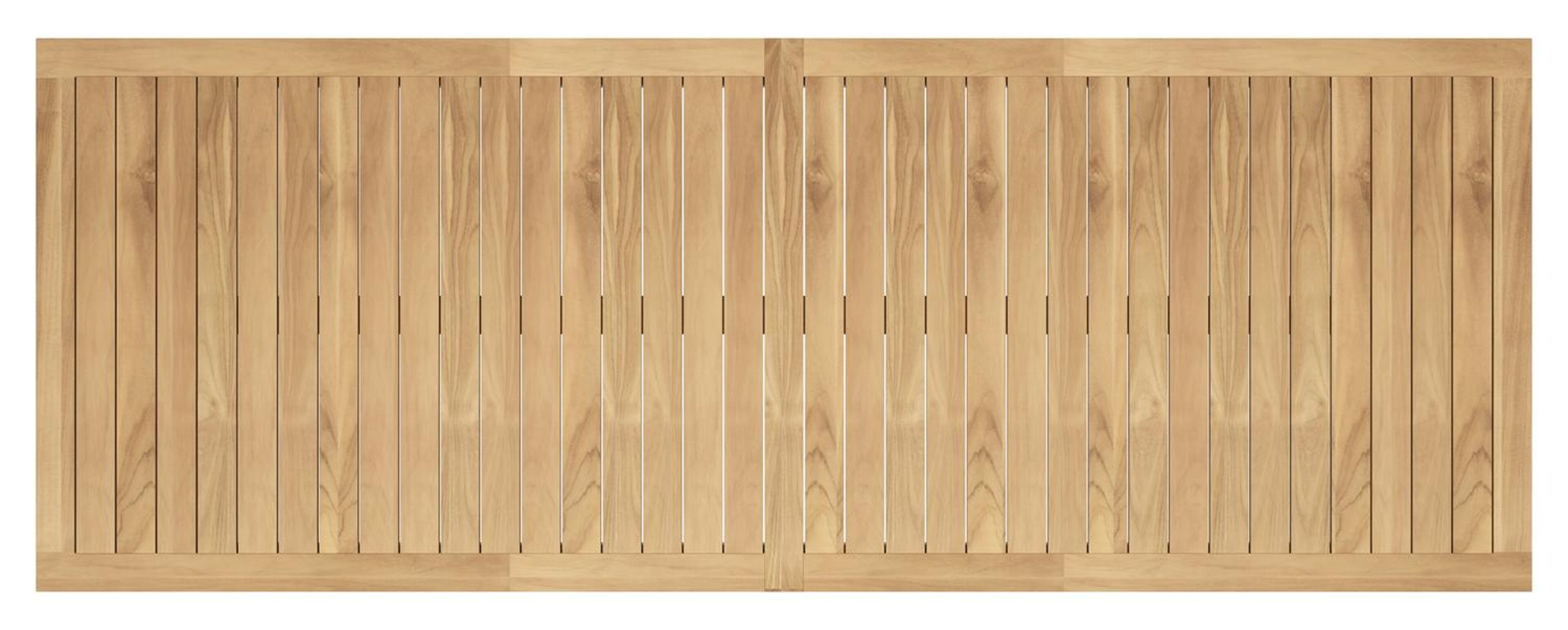 Table de jardin Livo rectangulaire en aluminium beige et teck Naturel - Lg. 270 x Lrg. 100 x Haut. 73.5 cm