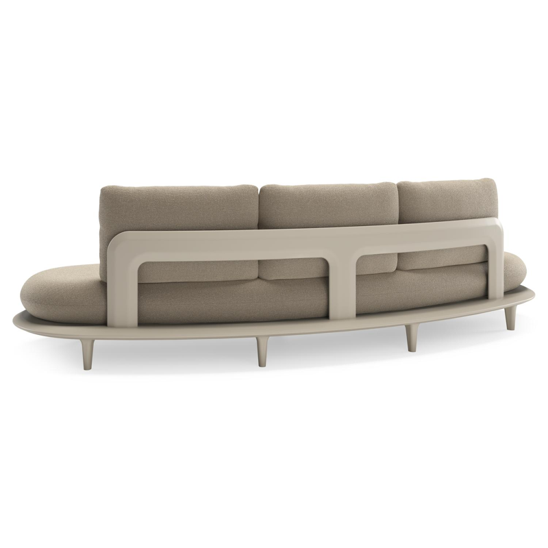 Bomero loungebank in beige aluminium met marbella sand all weather cosytica kussen