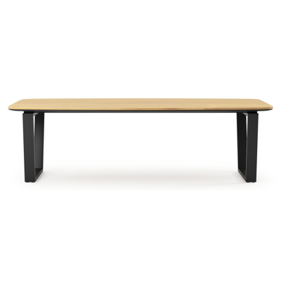 Pagino tuintafel in zwart aluminium en teak - L 255 x B 115 x H 75 cm