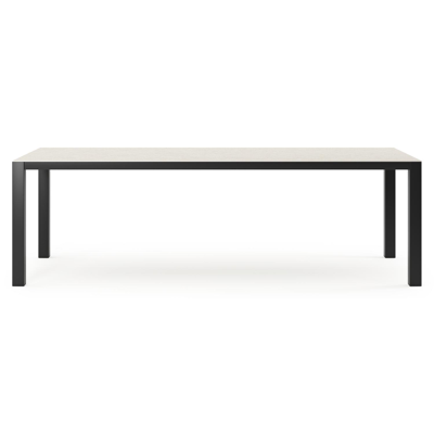 Table de jardin Como en aluminium noir et céramique pleine shilin - Lg 240 x Larg. 100 x H 75 cm