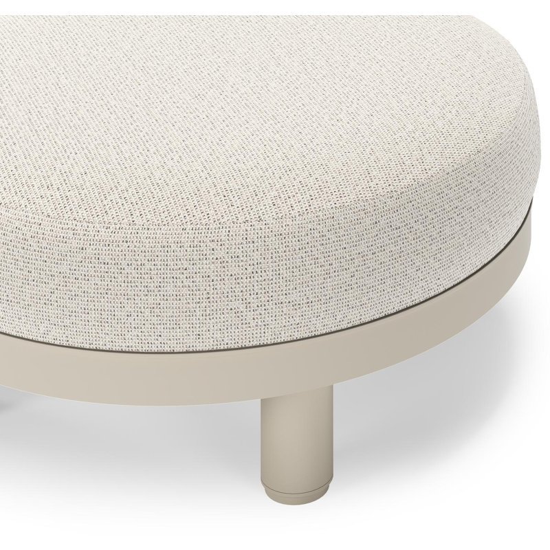 Donato lounge poef in beige aluminium met all weather solica Firenze Natural kussen