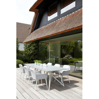 Altera tuinstoel wit-grijs - aluminium en textilene