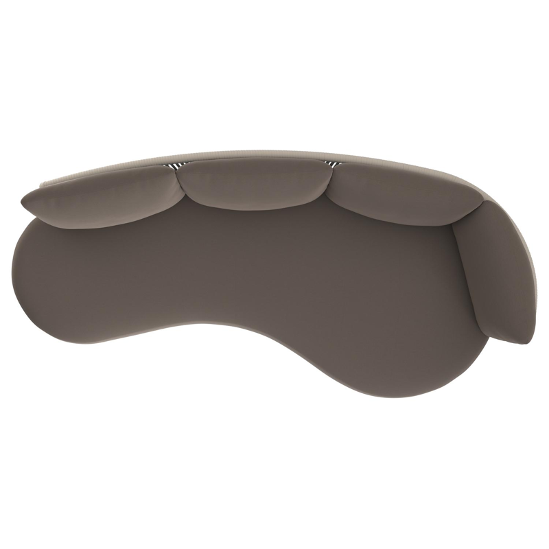 Lomano loungebank in zwart aluminium en beige verticaal geweven luxe vlakke rope met natte nature grey all weather sunbrella® luxe kussen