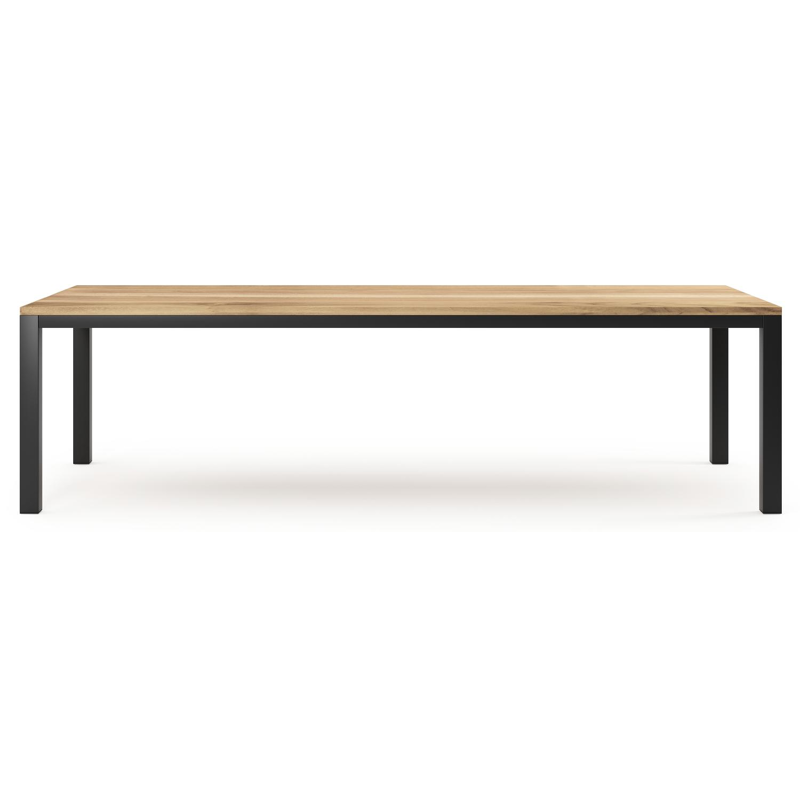 Como tuintafel in zwart aluminium en teak - L 280 x B 110 x H 75 cm