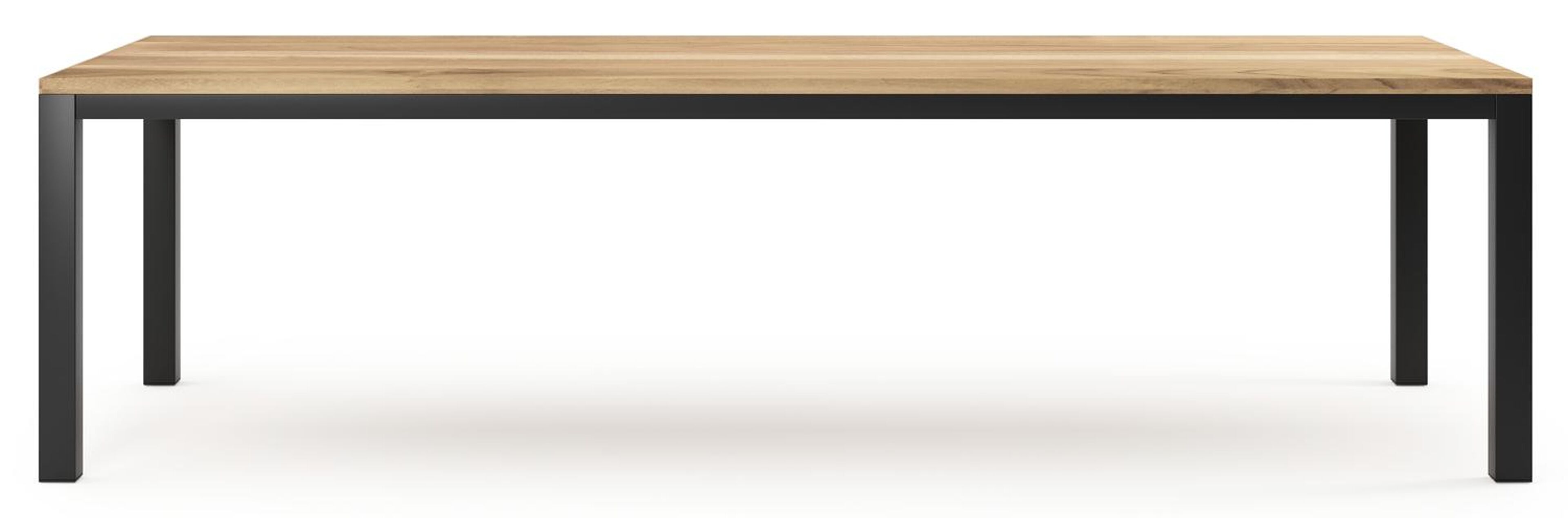 Table de jardin Como en aluminium noir et teck - Lg 280 x Larg. 110 x H 75 cm