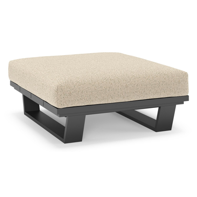 Pagino poef in zwart aluminium met bora forest all weather cosytica kussen