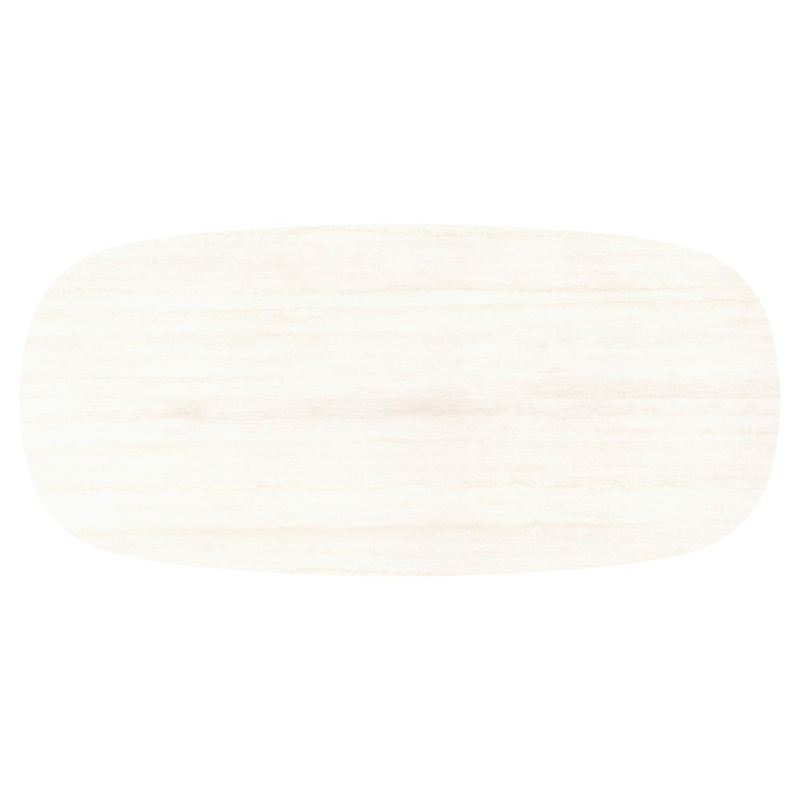 Amico tuintafel bombo in wit aluminium en volkeramiek Travertino Bianco - L 270 x B 125 x H 73.5 cm