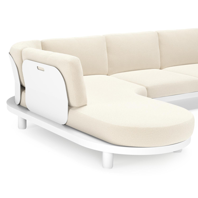 Donato loungehoek in wit aluminium met all weather cosytica Althea Off White kussen