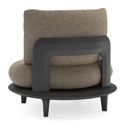 Bomero loungestoel in zwart aluminium met madagascar burch all weather cosytica kussen