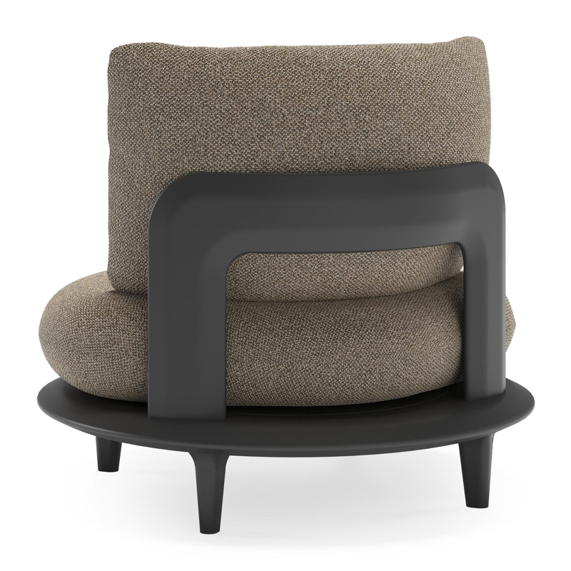 Bomero loungestoel in zwart aluminium met madagascar burch all weather cosytica kussen