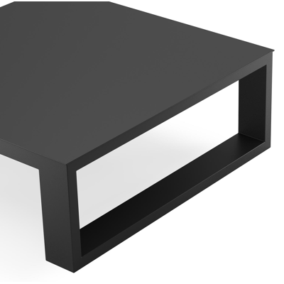 Verato hoektafel in zwart aluminium - L 88 x B 88 x H 32 cm