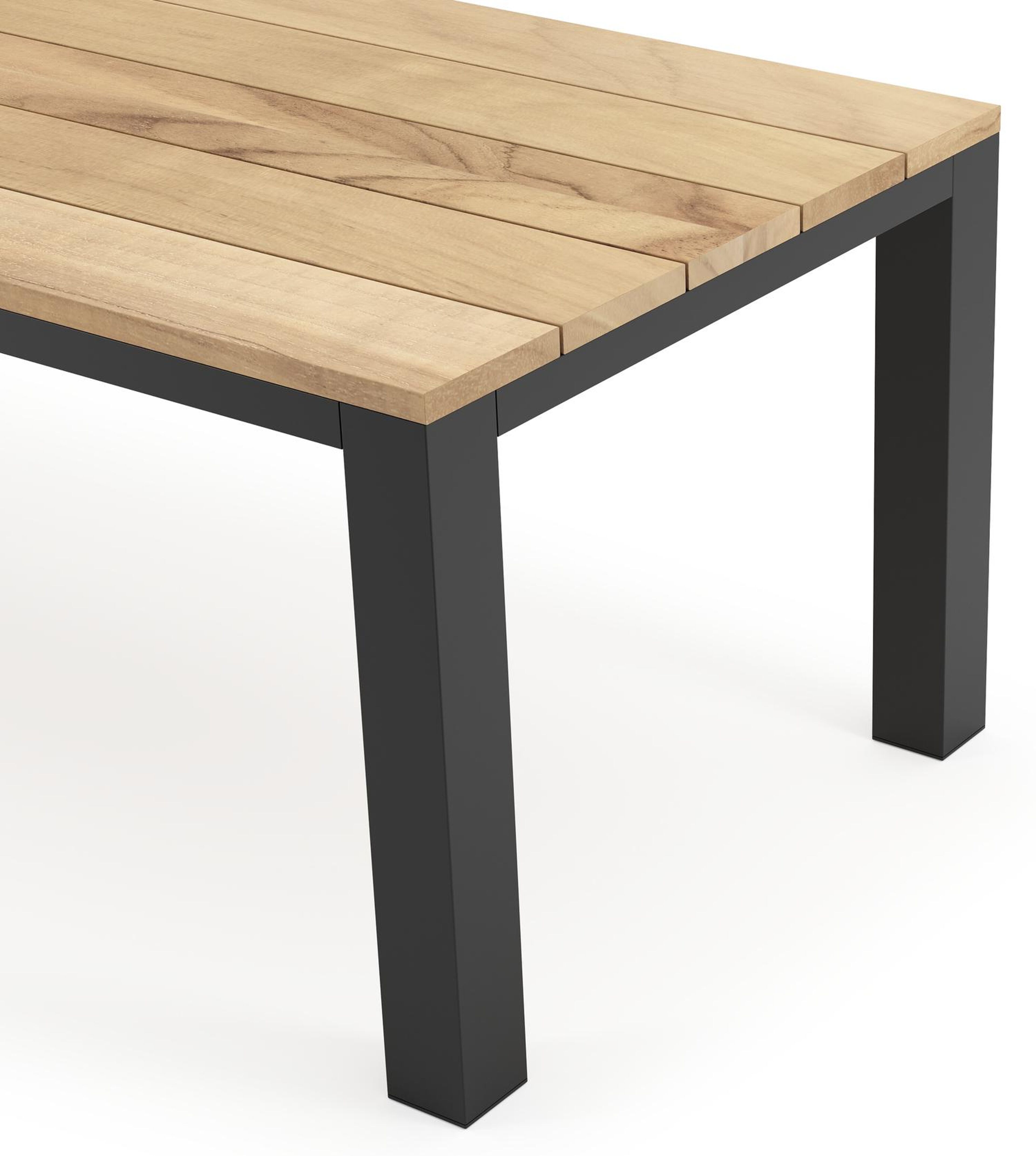 Nano tuintafel in zwart aluminium en teak - L 240 x B 100 x H 75 cm