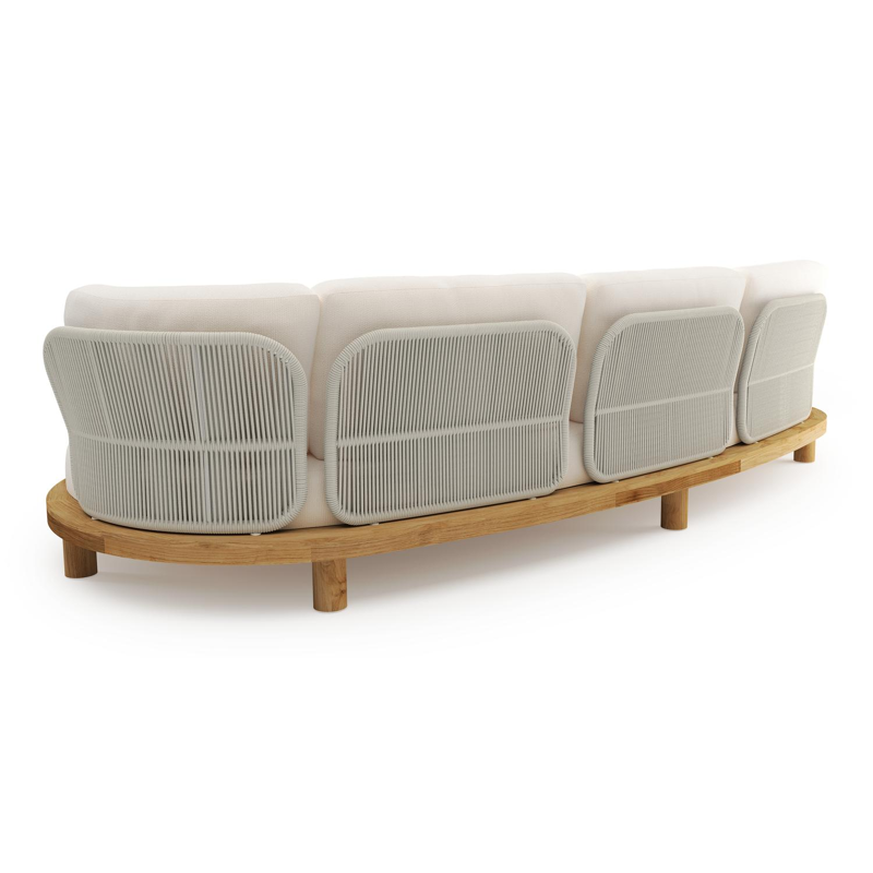 Donato loungebank in teak met lopi snow all weather sunbrella® luxe kussen