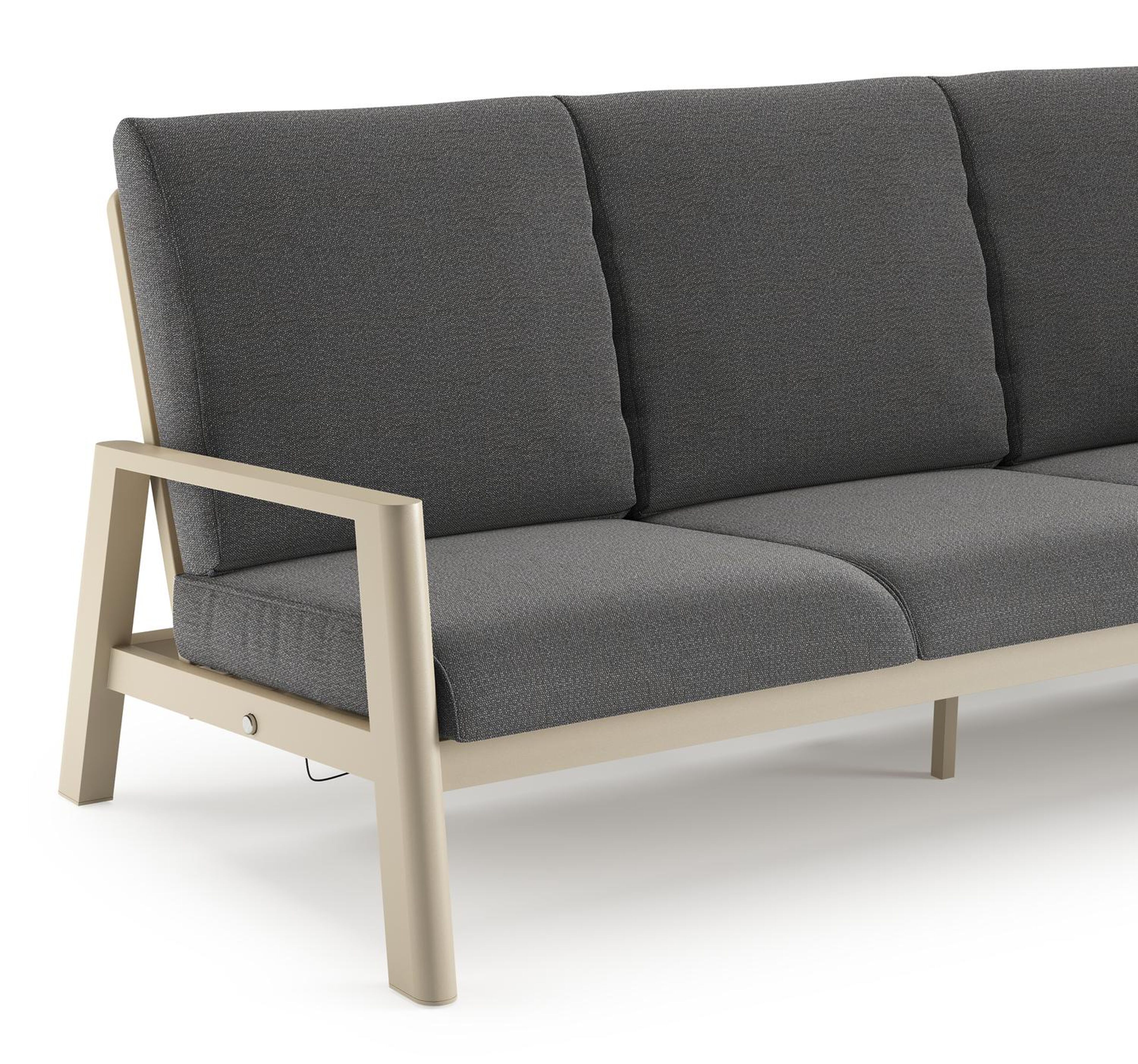 Cirello loungeset in beige aluminium met savane tornado all weather sunbrella® luxe kussens