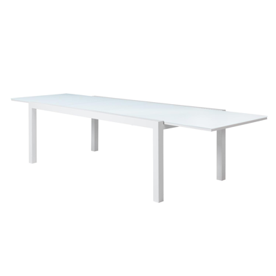 Calobra verlengbare tuintafel in wit aluminium en glas wit - L 220/330 x B 107 x H 75 cm