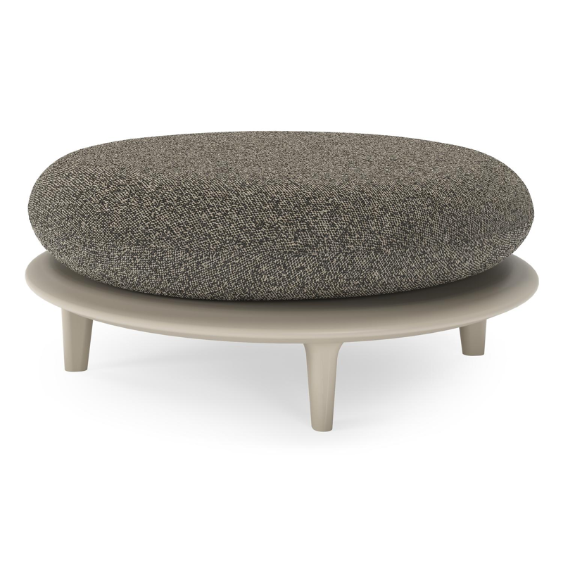 Bomero poef in beige aluminium met marbella tunder all weather cosytica kussen