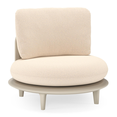 Bomero loungestoel in beige aluminium met heritage papyrus all weather sunbrella® luxe kussen