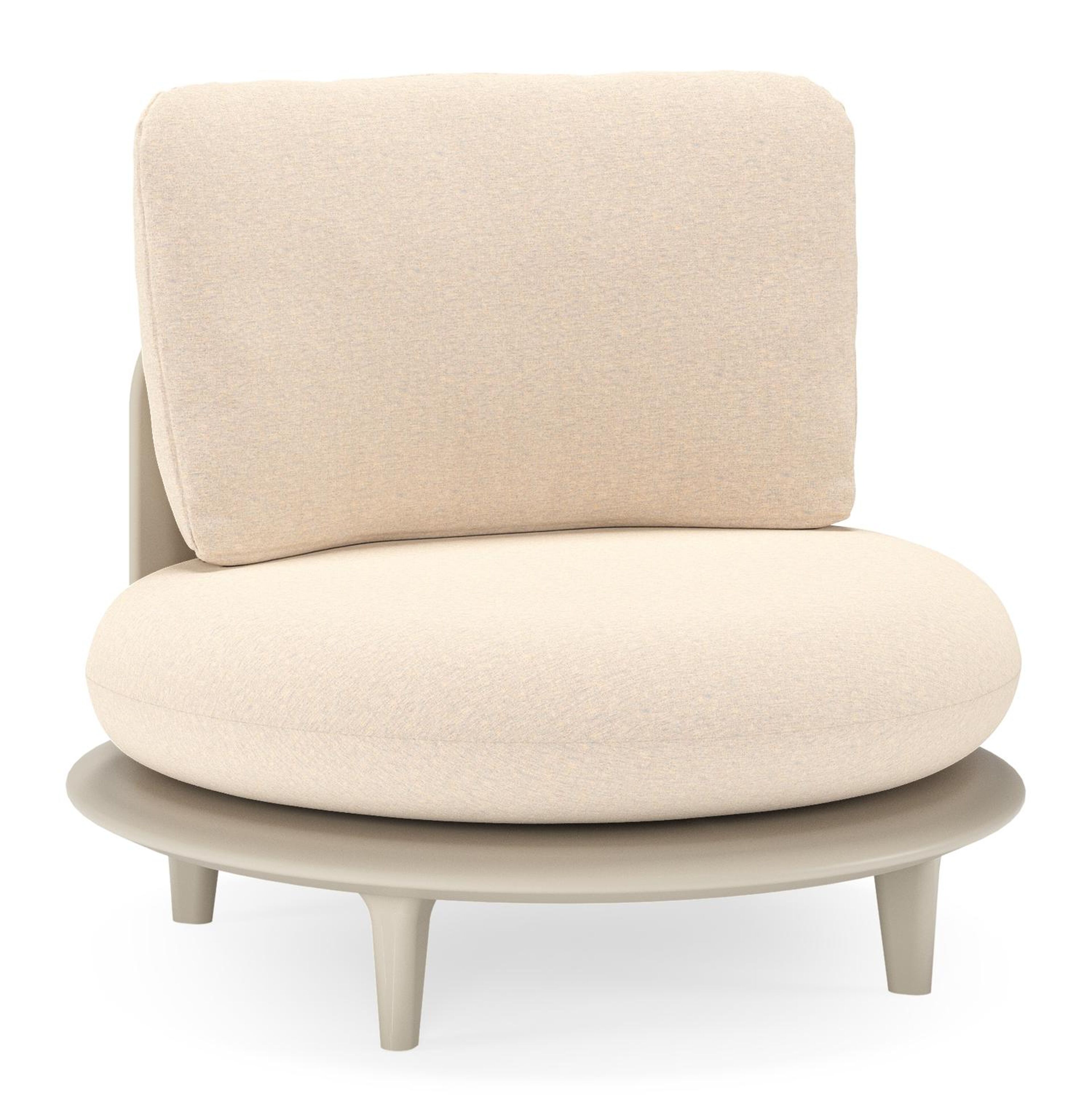 Bomero loungestoel in beige aluminium met heritage papyrus all weather sunbrella® luxe kussen