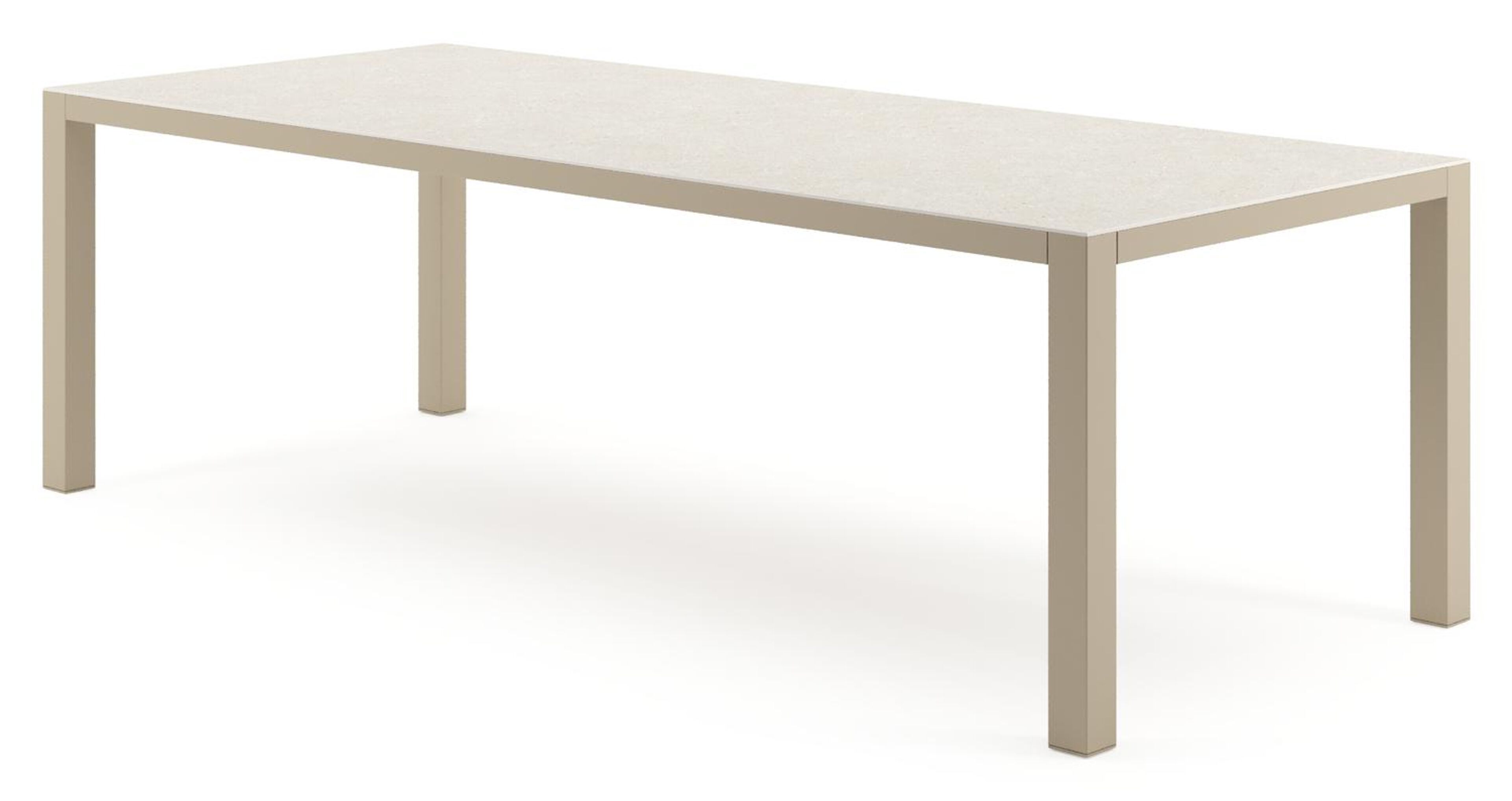 Como tuintafel rechthoekig in beige aluminium en volkeramiek Shilin - L 240 x B 100 x H 73 cm