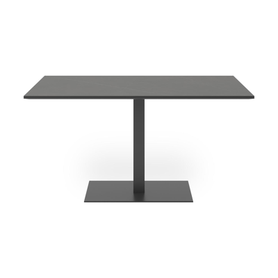 Table de jardin Piemonte en aluminium noir et céramique pleine calatorao - Lg 140 x Larg. 80 x H 72,5 cm