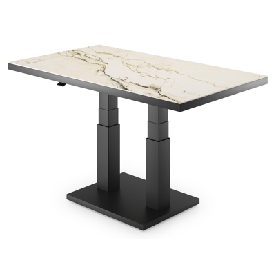 Cirello loungetafel in zwart aluminium en colorado dunes volkeramiek - L 140 x B 80 x H 71 cm