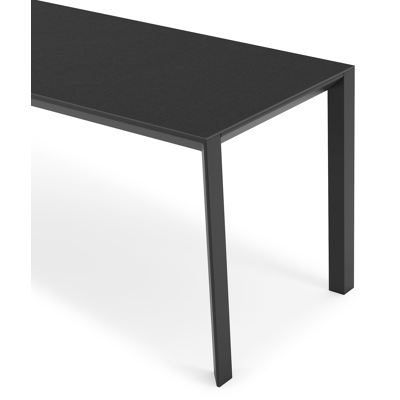 Malito tuintafel in zwart aluminium en volkeramiek nero black - L 220 x B 70 x H 75 cm