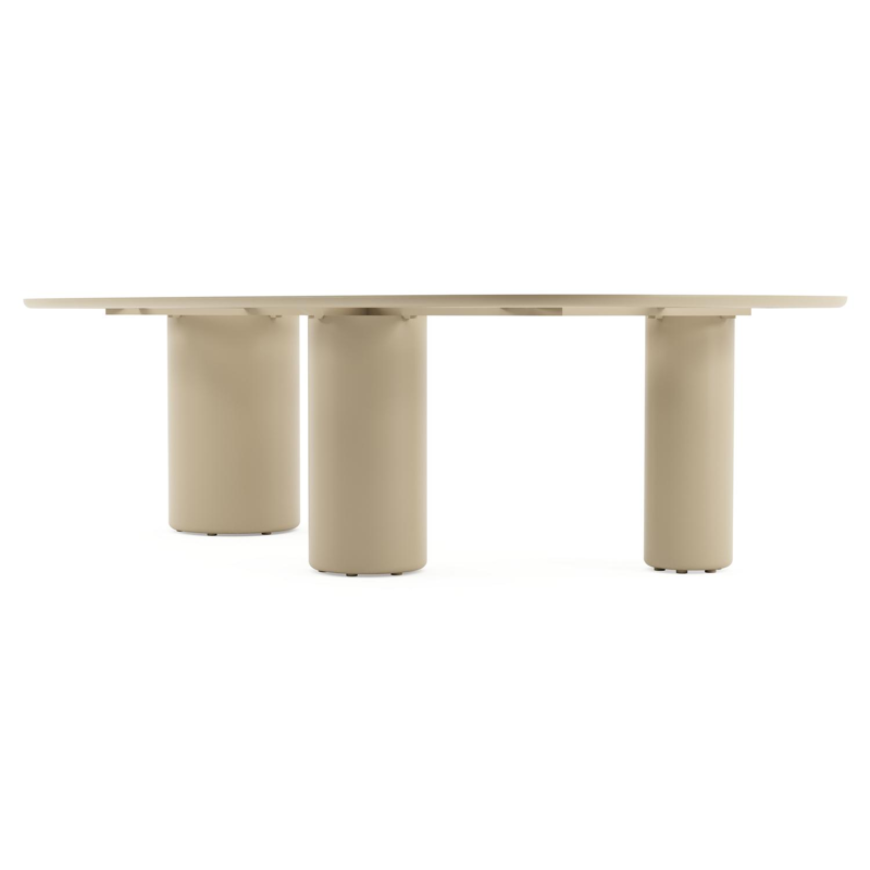 Amico tuintafel bombo xl in beige aluminium en volkeramiek Arctic White - L 270 x B 148 x H 73.5 cm