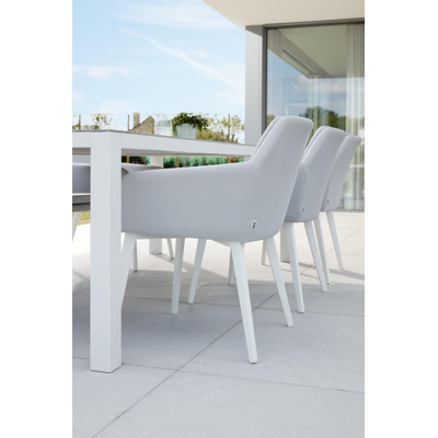 Altera tuinstoel wit-grijs - aluminium en textilene