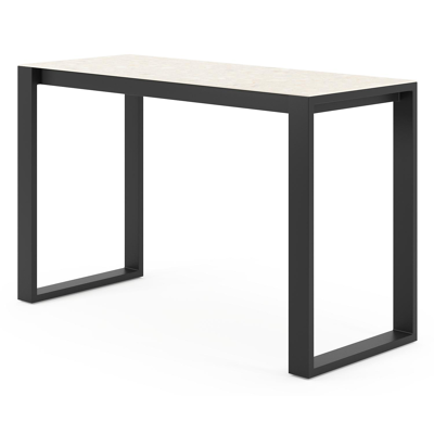 Verato bartafel in zwart aluminium en volkeramiek Retrostone - L 170 x B 70 x H 105 cm