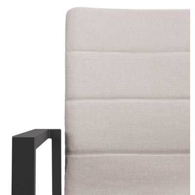 Cirello stapelbare tuinstoel in zwart aluminium en beige luxe textilene