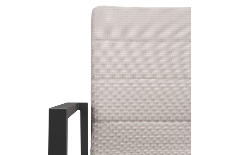 Cirello stapelbare tuinstoel in zwart aluminium en beige luxe textilene