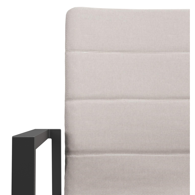 Cirello stapelbare tuinstoel in zwart aluminium en beige luxe textilene