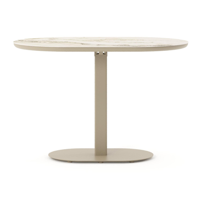 Teramo tuintafel bombo in beige aluminium en volkeramiek Colorado Dunes - L 110 x B 70 x H 73.7 cm