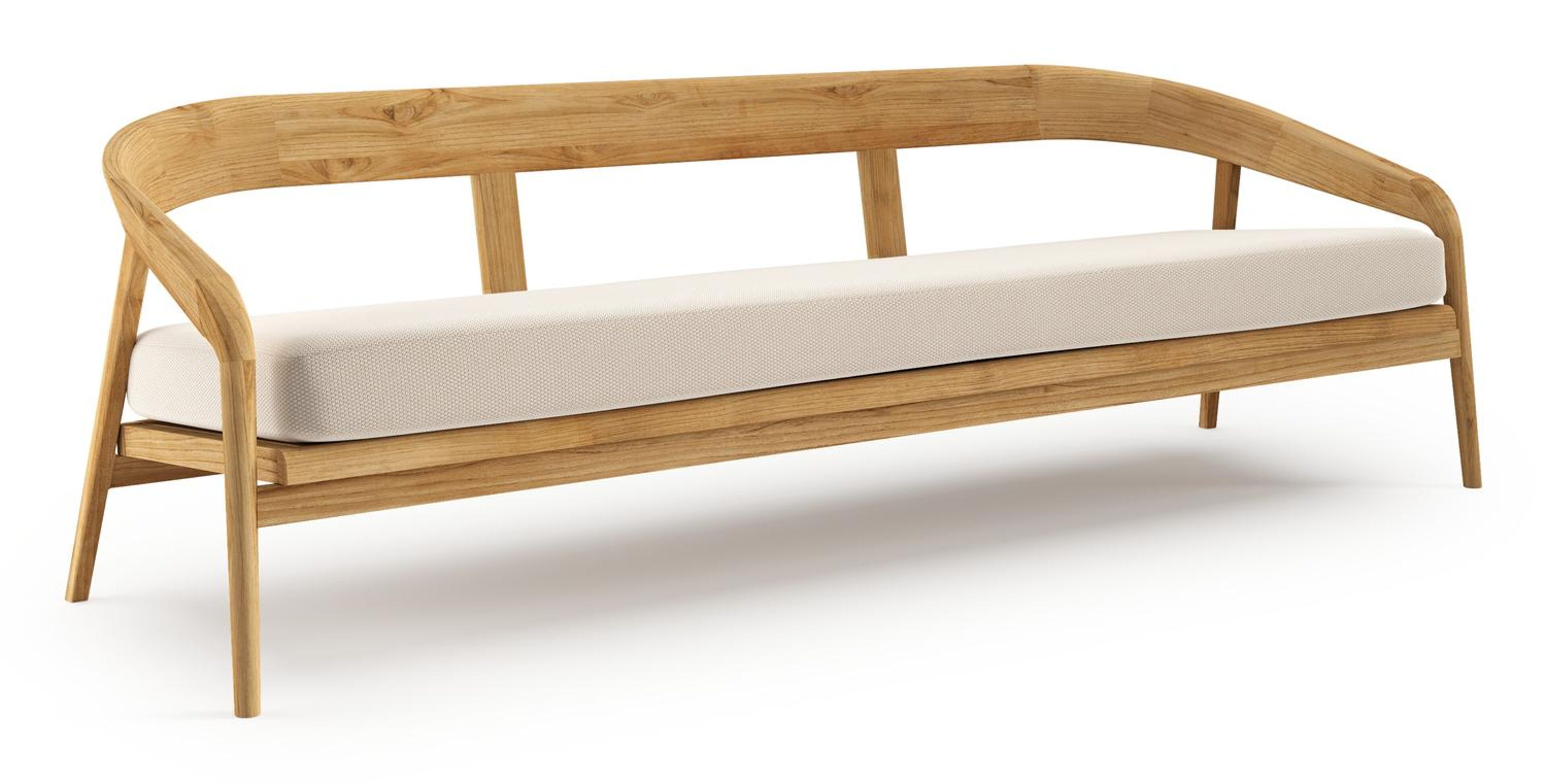 Lacrima loungebank in teak met lopi antique all weather Sunbrella® luxe kussen