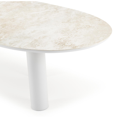 Organo tuintafel organisch in wit aluminium en volkeramiek Rapolano L 280 x B 120 cm