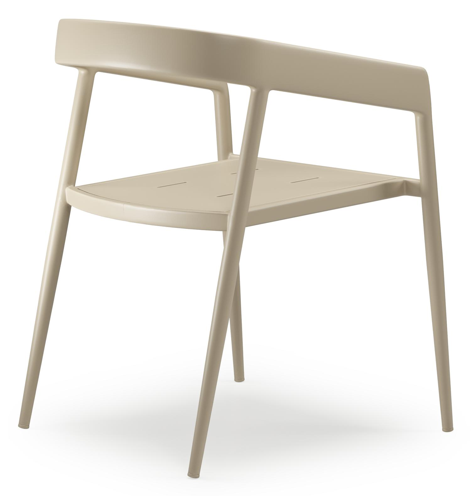 Chaise de jardin Donato en aluminium beige 