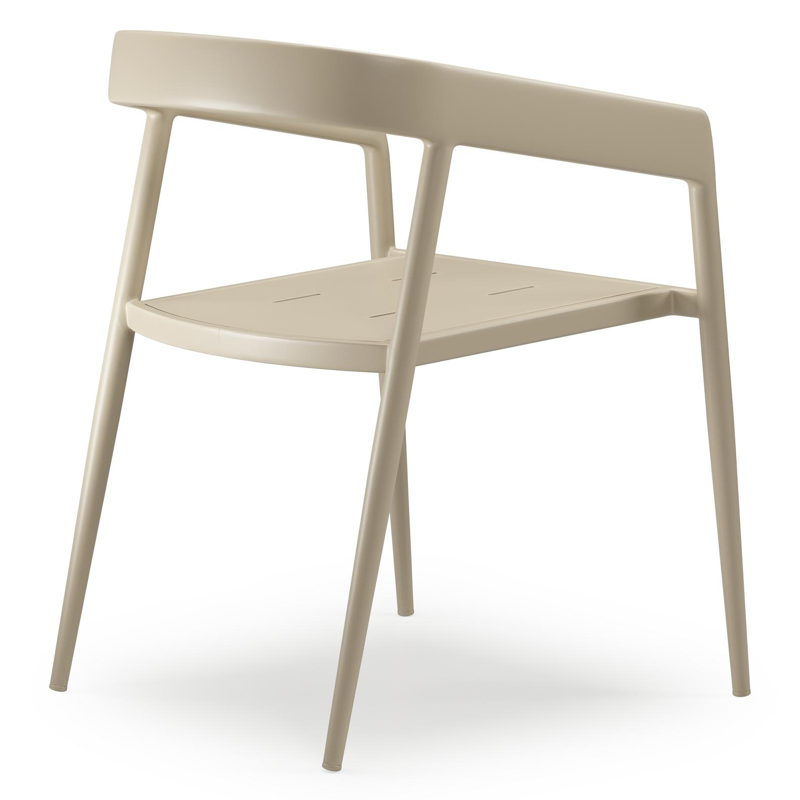 Donato tuinstoel in beige aluminium