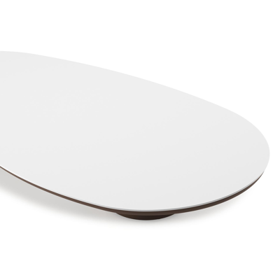 Amico loungetafel organisch in taupe aluminium en volkeramiek Arctic White - L 170 x B 91 x H 25 cm