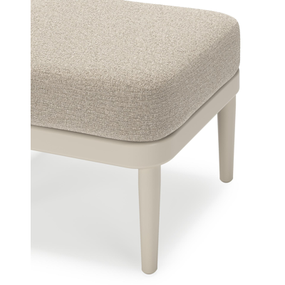 Orso poef in beige aluminium met Catania Sand all weather cosytica kussen