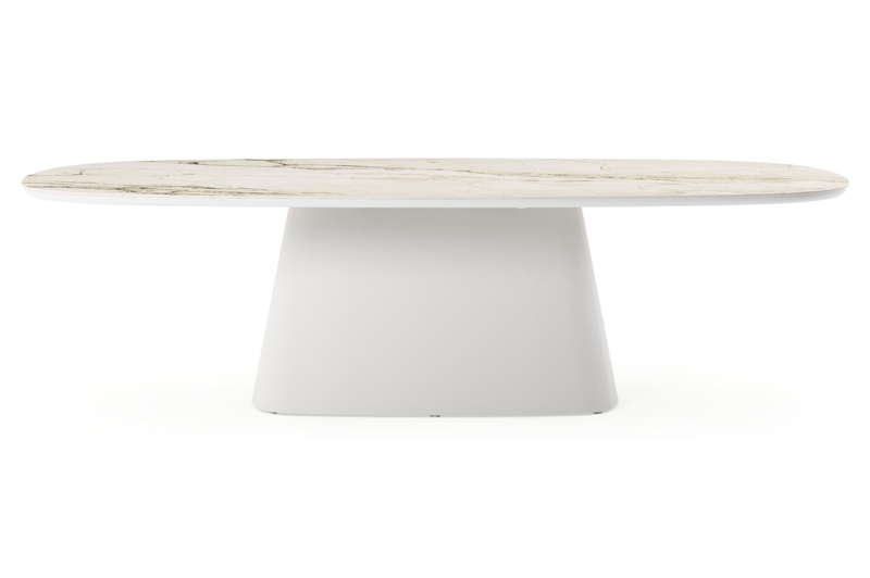 Amico tuintafel bombo xl in wit aluminium en volkeramiek Colorado Dunes - L 270 x B 148 x H 73.5 cm