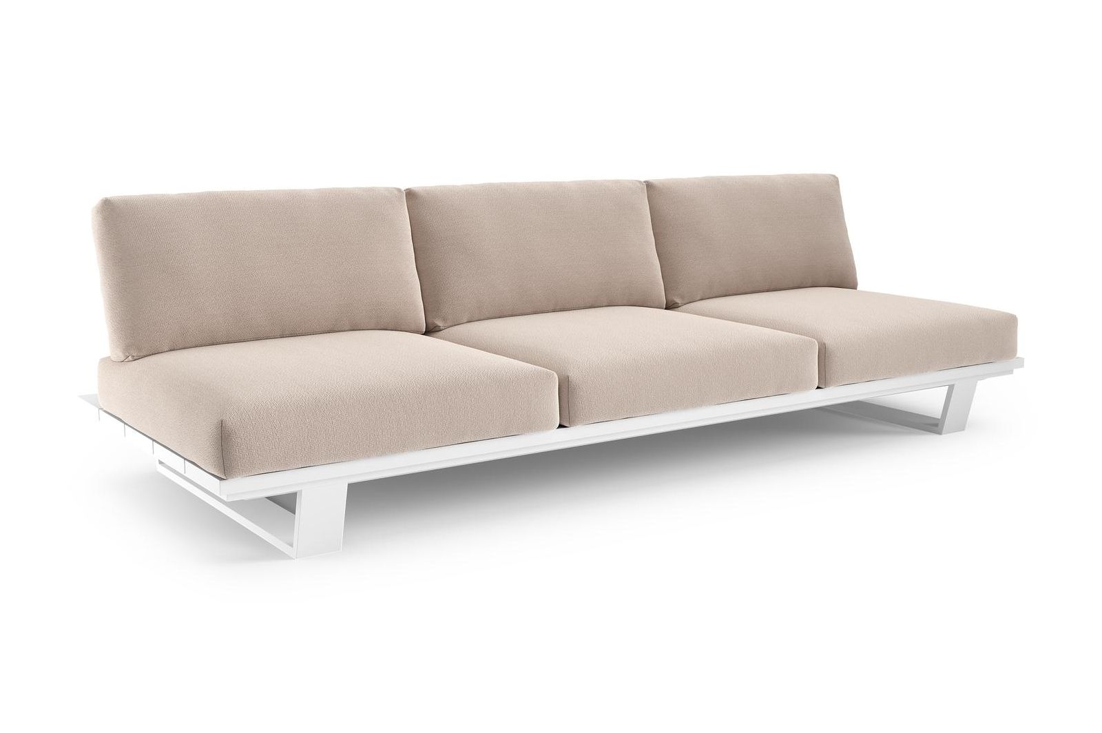 Pagino loungebank in wit aluminium met wander pilat all weather sunbrella® luxe kussen