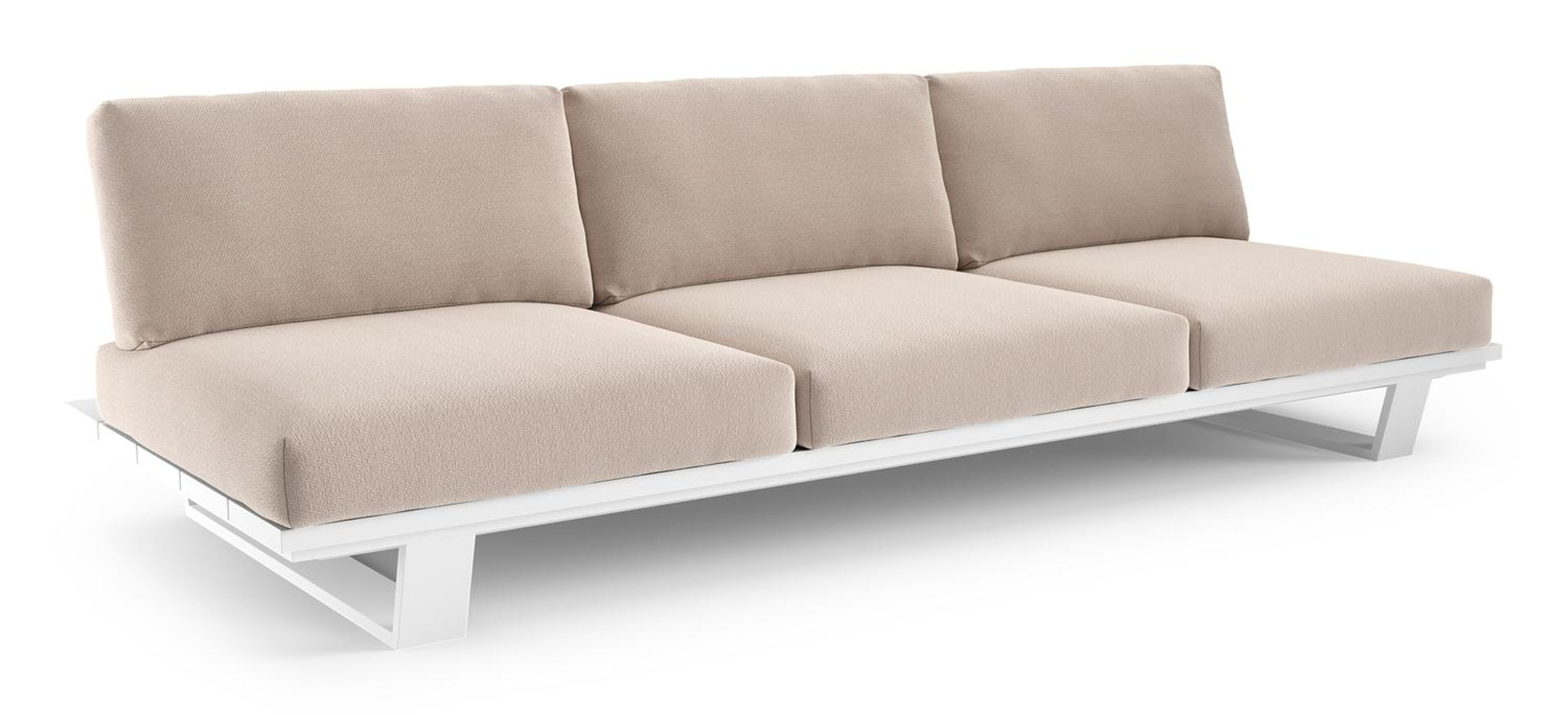 Pagino loungebank in wit aluminium met wander pilat all weather sunbrella® luxe kussen