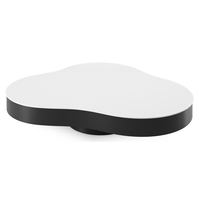 Lomano loungetafel cloud in zwart aluminium en volkeramiek Arctic White - L 131 x B 108 x H 25 cm