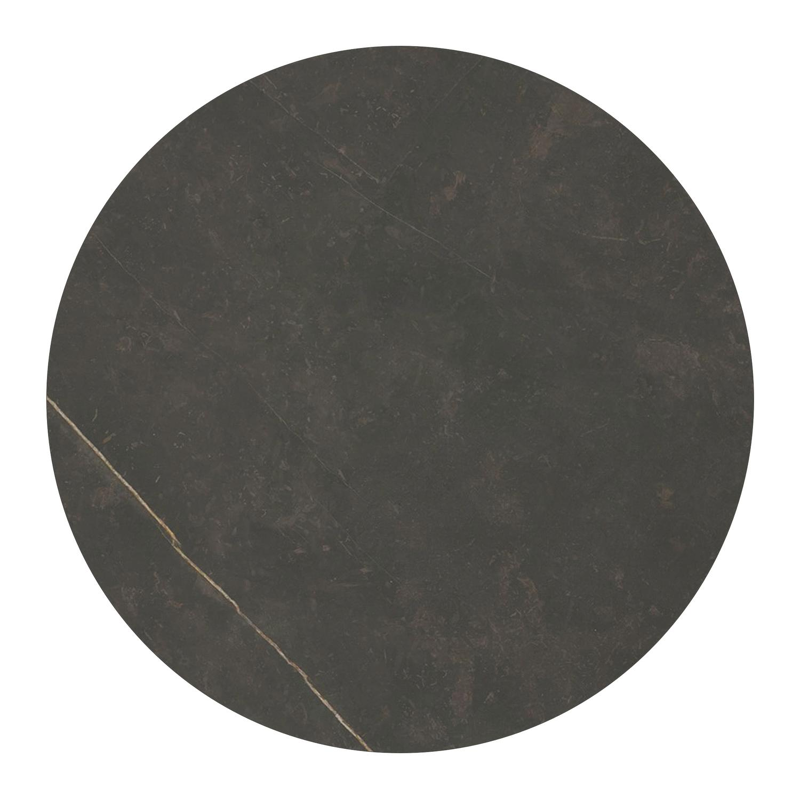 Fano low dining loungetafel rond in beige aluminium en volkeramiek Calatorao - Dia. 85 x H 55 cm