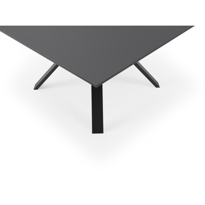 Table de jardin Cesano en aluminium noir et céramique pleine nero black - Lg 148 x Larg. 148 x H 74,5 cm