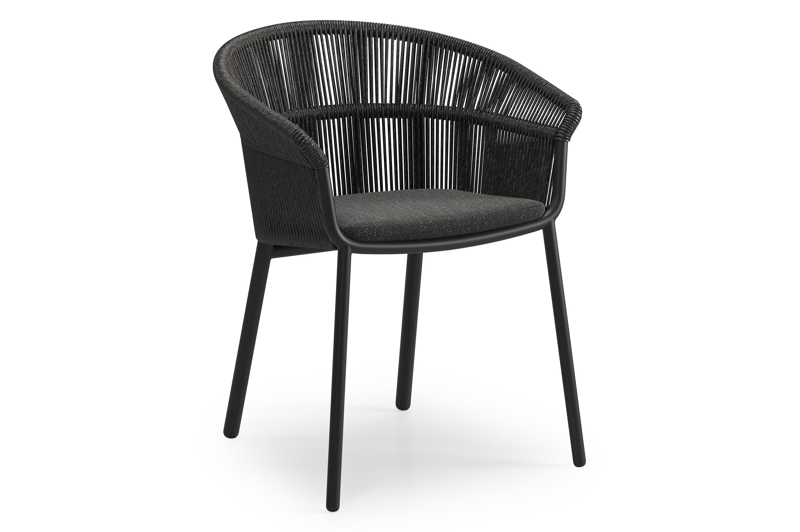 Pamplona ovale tuinset in zwart aluminium en teak natural finish met 8 Matera tuinstoelen