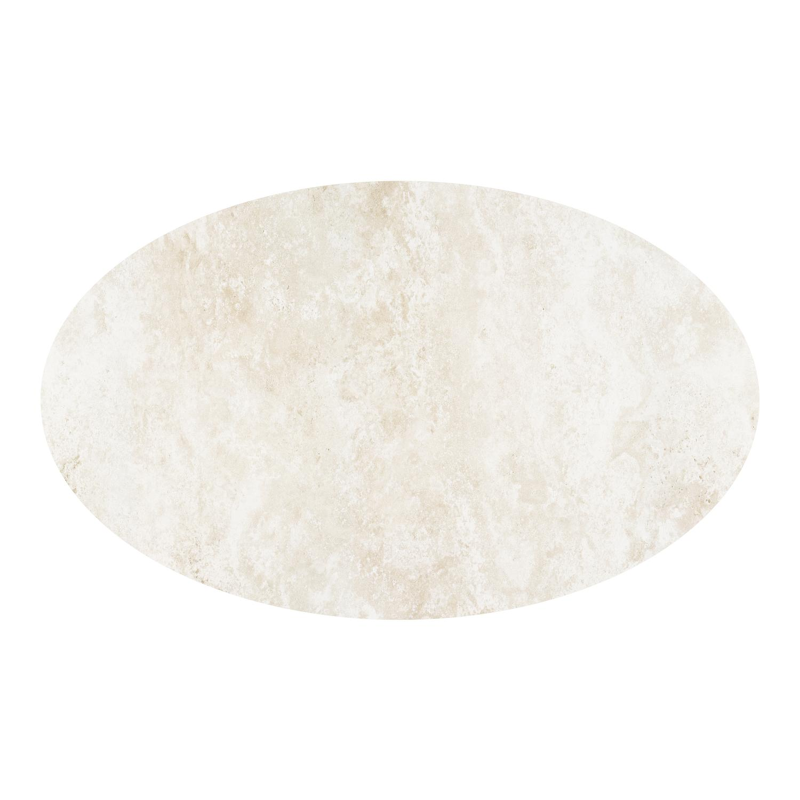 Fano tuintafel ovaal in wit aluminium en volkeramiek Rapolano L 180 x B 110 cm