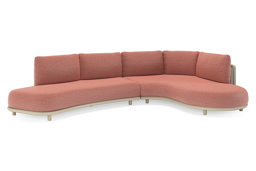 Chaise longue droite + 2 places organique