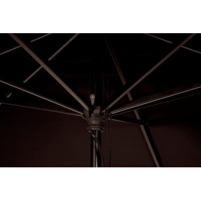 Apiro staanparasol in zwart aluminium met zwart polyester parasoldoek - L1 400 x L2 300 cm (zonder voet)