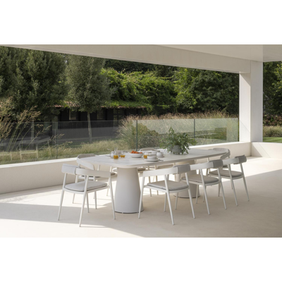 Chaise de jardin empilable Donato en aluminium blanc